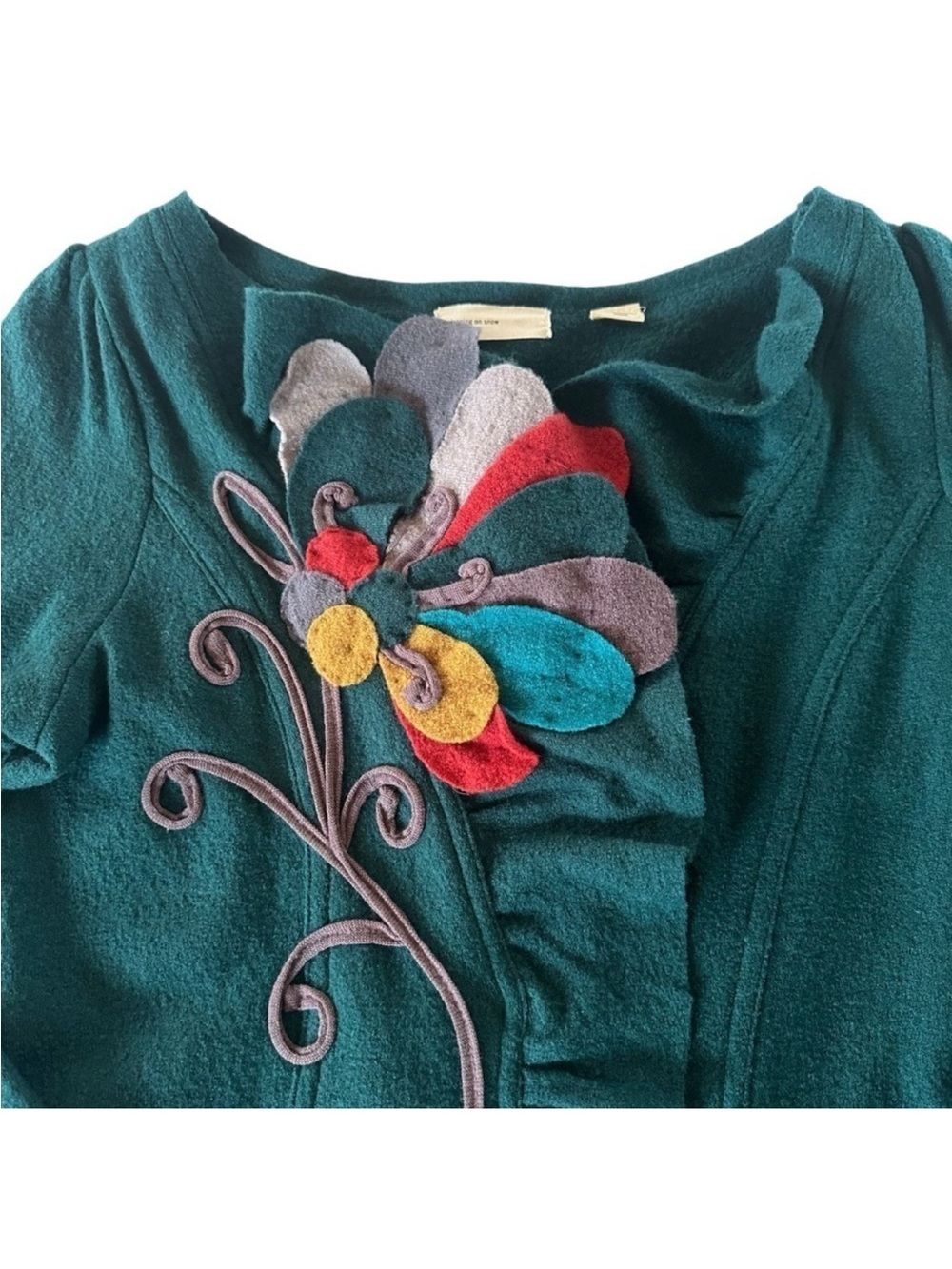 Anthropologie Sleeping on Snow Summer's
Reminder Felted Wool Cardigan Small - Picture 7 of 16
